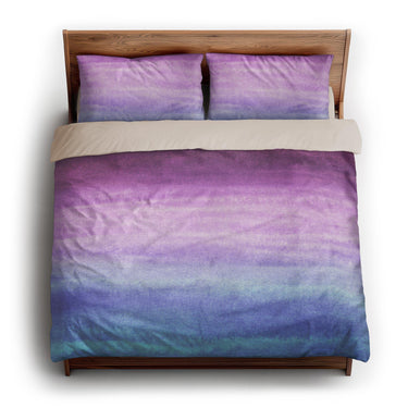Imogen Watercolor Blue & Purple Ombre king - microfiber - Natural Backing
