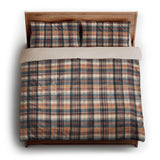 MacPherson Plaid Navy & Gold king - microfiber - Natural Backing