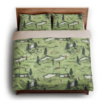 Out on the Links king - microfiber - Natural Backing