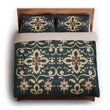 Vanessa Blue & Gold king - microfiber - Natural Backing