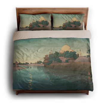Taj Mahal Twilight by Charles Bartlett king - microfiber - Natural Backing