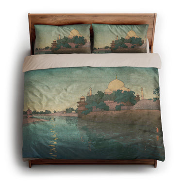Taj Mahal Twilight by Charles Bartlett king - microfiber - Natural Backing