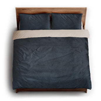 Keanu Watercolor Navy Blue Ombré king - microfiber - Natural Backing