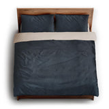 Keanu Watercolor Navy Blue Ombré king - microfiber - Natural Backing
