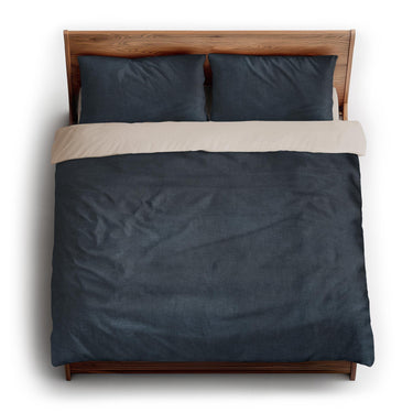 Keanu Watercolor Navy Blue Ombré king - microfiber - Natural Backing