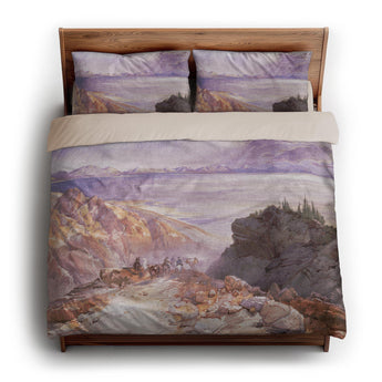 The Great Salt Lake of Utah by Thomas Moran king - microfiber - Natural Backing