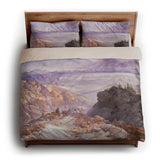 The Great Salt Lake of Utah by Thomas Moran king - microfiber - Natural Backing