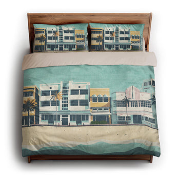 Art Deco Beach king - microfiber - Natural Backing