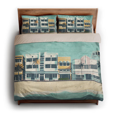 Art Deco Beach king - microfiber - Natural Backing