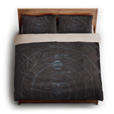 Solar System Burgandy & Powder Blue king - microfiber - Natural Backing