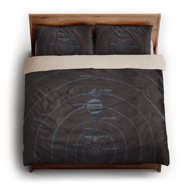 Solar System Burgandy & Powder Blue king - microfiber - Natural Backing