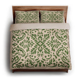 Floranna Ivory & Green king - microfiber - Natural Backing