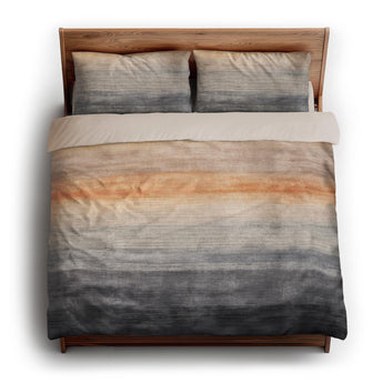 Ruidoso Navy & Burnt Orange king - microfiber - Natural Backing