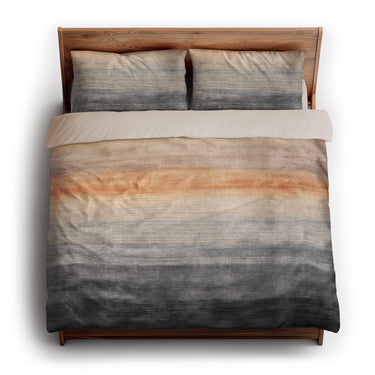 Ruidoso Navy & Burnt Orange king - microfiber - Natural Backing