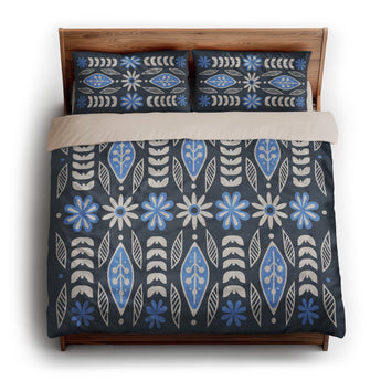 Topanga Navy & Columbia king - microfiber - Natural Backing