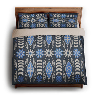 Topanga Navy & Columbia king - microfiber - Natural Backing