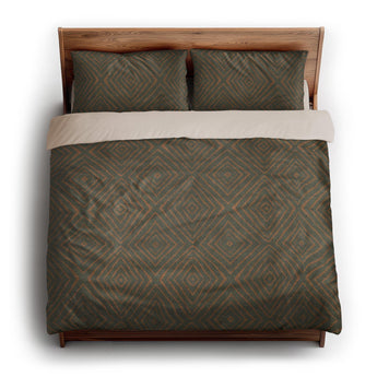 Terlingua Olive & Terracotta king - microfiber - Natural Backing