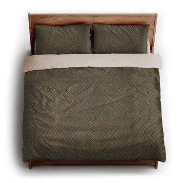 Terlingua Olive & Terracotta king - microfiber - Natural Backing