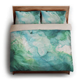 Zephyr Watercolor Emerald king - microfiber - Natural Backing