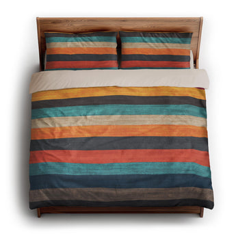 Brush Stripes Multicolor king - microfiber - Natural Backing