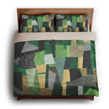 Baxter Green & Yellow king - microfiber - Natural Backing