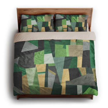 Baxter Green & Yellow king - microfiber - Natural Backing