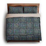 Diego Black & Blue king - microfiber - Natural Backing