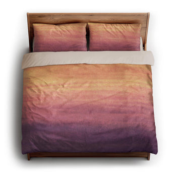 Imogen Watercolor Orange & Purple Ombre king - microfiber - Natural Backing