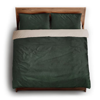 Keanu Watercolor Dark Green Ombre king - microfiber - Natural Backing