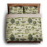 UFO Cow Abduction Toile king - microfiber - Natural Backing