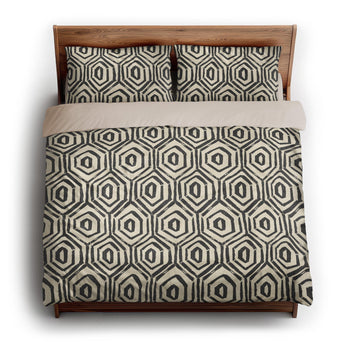 Torrance Black & Ivory king - microfiber - Natural Backing