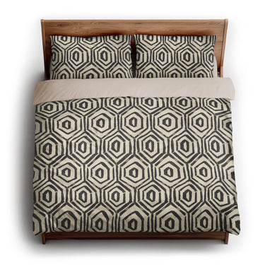 Torrance Black & Ivory king - microfiber - Natural Backing