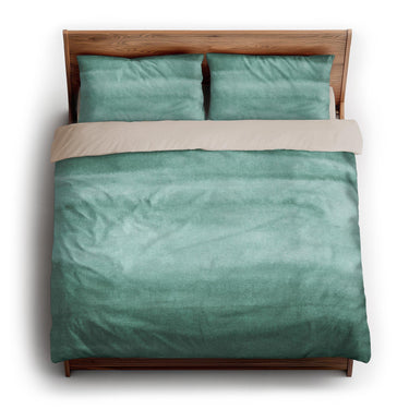 Jacinda Watercolor Teal Ombre king - microfiber - Natural Backing