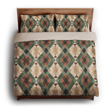 Spokane Sage Green & Taupe king - microfiber - Natural Backing