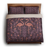 Flamingo Friends Purple king - microfiber - Natural Backing