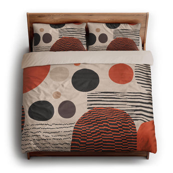Charl Orange & Taupe king - microfiber - Natural Backing