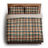 Brenton Plaid Taupe Teal king - microfiber - Natural Backing