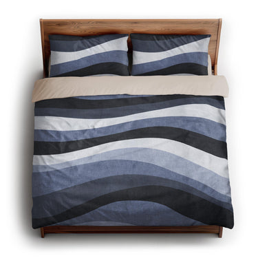 Sinuous Navy Monochrome king - microfiber - Natural Backing
