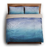 Micah Watercolor Blue & Teal king - microfiber - Natural Backing