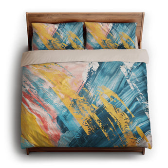 Egon Blue & Yellow king - microfiber - Natural Backing