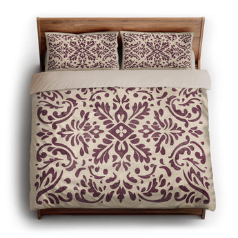 Floranna Ivory & Wine king - microfiber - Natural Backing