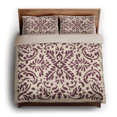 Floranna Ivory & Wine king - microfiber - Natural Backing