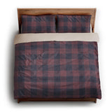 Buffalo Plaid Maroon & Navy king - microfiber - Natural Backing