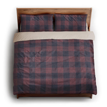 Buffalo Plaid Maroon & Navy king - microfiber - Natural Backing