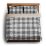 Buffalo Plaid Light Grey king - microfiber - Natural Backing