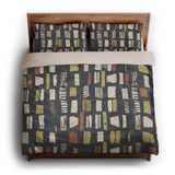 Milo Navy Lime & Terracotta king - microfiber - Natural Backing