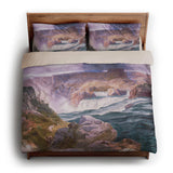 Shoshone Falls of the Great Idaho Snake River by Thomas Moran king - microfiber - Natural Backing