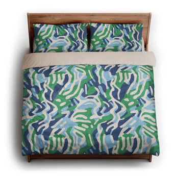 Leonardo Blue Green king - microfiber - Natural Backing