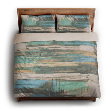 Jörgan Teal & Taupe king - microfiber - Natural Backing