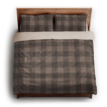 Buffalo Plaid Dark Cedar Brown king - microfiber - Natural Backing